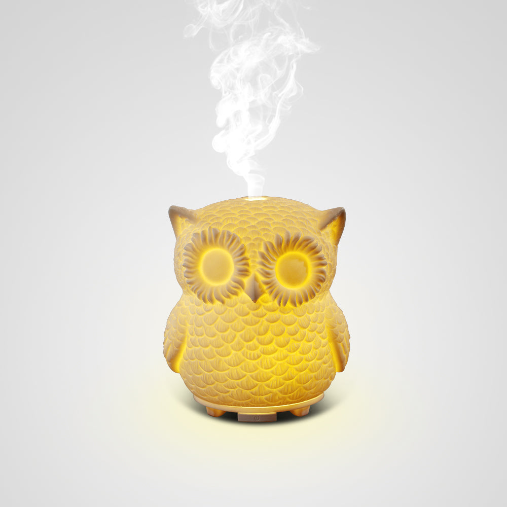 GIAHOL 60ML Capacity Owl Modeling, Essential Oil Diffuser, 5 In 1 Ultrasonic Aromatherapy Fragrant Oil Vaporizer Humidifier, Timer and Auto-Off Safety Switch