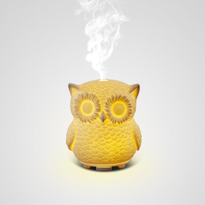 GIAHOL 60ML Capacity Owl Modeling, Essential Oil Diffuser, 5 In 1 Ultrasonic Aromatherapy Fragrant Oil Vaporizer Humidifier, Timer and Auto-Off Safety Switch