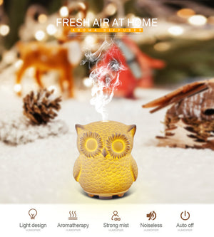 GIAHOL 60ML Capacity Owl Modeling, Essential Oil Diffuser, 5 In 1 Ultrasonic Aromatherapy Fragrant Oil Vaporizer Humidifier, Timer and Auto-Off Safety Switch