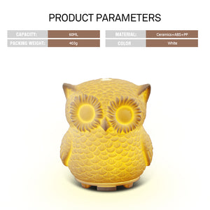 GIAHOL 60ML Capacity Owl Modeling, Essential Oil Diffuser, 5 In 1 Ultrasonic Aromatherapy Fragrant Oil Vaporizer Humidifier, Timer and Auto-Off Safety Switch