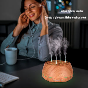 Essential Oil Music Diffuser, 400ml 5 In 1  Timer and Auto-Off Safety Switch, 7 LED Light Colors with Bluetooth Music Diffuser