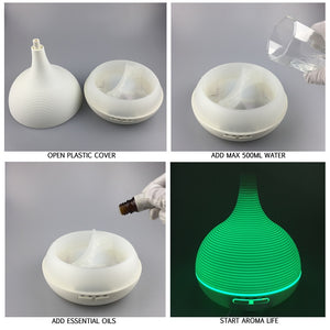 500ml Aroma Diffuser 7 Color Light Essential Oil Aromatherapy Humidifier Diffuser