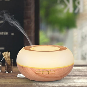 Giahol 300ml Wood Aroma Oil Diffuser 7 Color Light Cool Mist Ultrasonic Air Humidifier