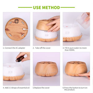 Large Capacity Ultrasonic Aroma Diffuser Color Change Light Aromatherapy Essential Oil Humidifier