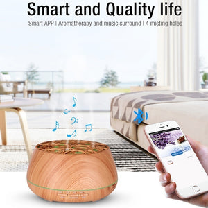 New Smart App Control Bluetooth Music Ultrasonic Aroma Diffuser Color Light Essential Oil Humidifier