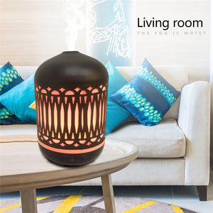 120ML Capacity Metal Material Essential Oil Diffuser Ultrasonic Aromatherapy Dry Burning Prevention LED Color Lamp For Bedroom