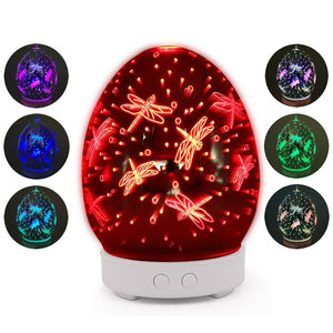 3D Glass Beautiful Sphere Aroma Diffuser 100ml Ultrasonic Essential Oil Aromatherapy Air Diffuser