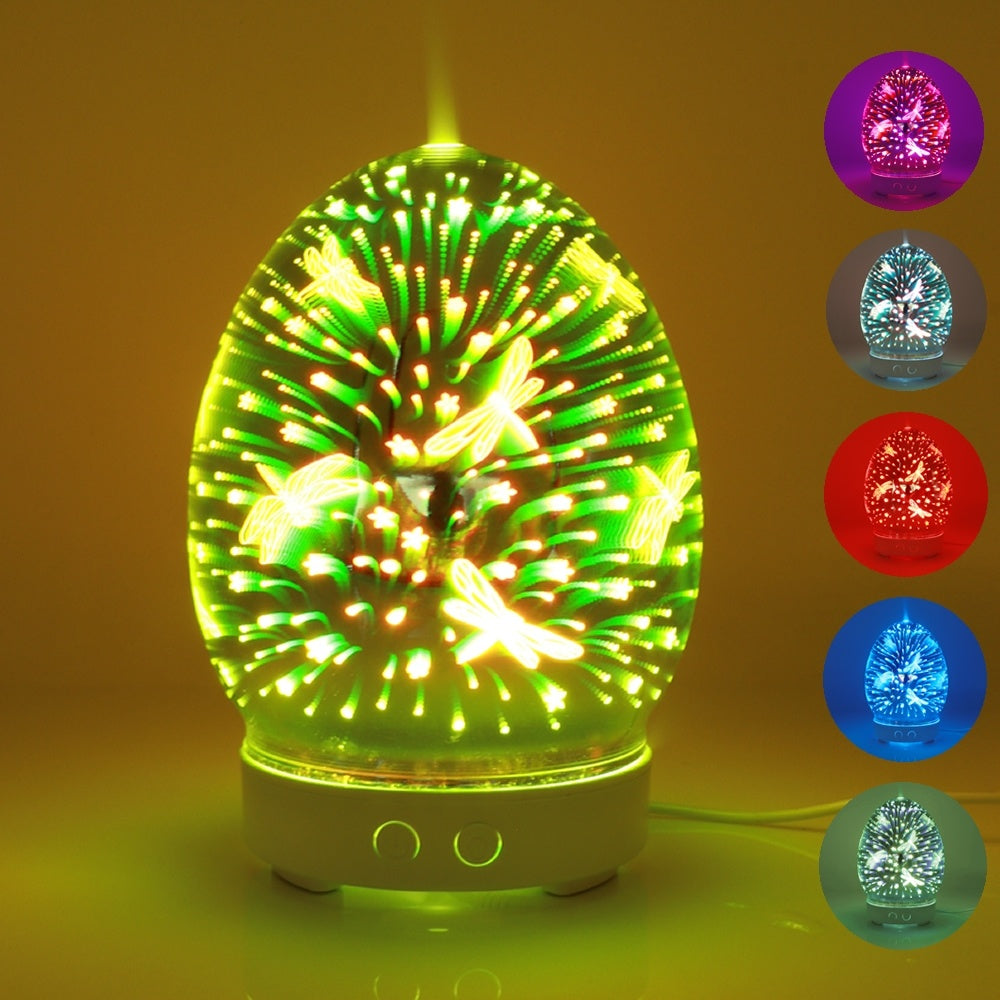 3D Glass Beautiful Sphere Aroma Diffuser 100ml Ultrasonic Essential Oil Aromatherapy Air Diffuser