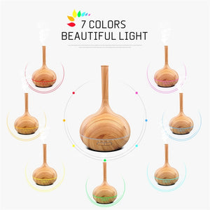 Wood Aroma Oil Diffuser 400ml Ultrasonic Color Light Humidifier Aromatherapy Oil Diffuser Machine