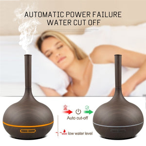 Wood Aroma Oil Diffuser 400ml Ultrasonic Color Light Humidifier Aromatherapy Oil Diffuser Machine