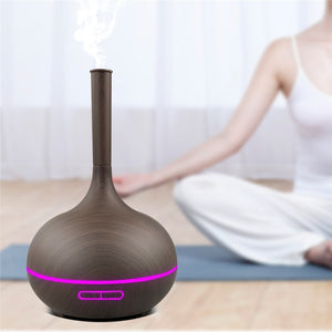 Wood Aroma Oil Diffuser 400ml Ultrasonic Color Light Humidifier Aromatherapy Oil Diffuser Machine