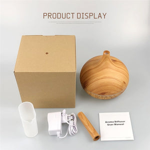 Wood Aroma Oil Diffuser 400ml Ultrasonic Color Light Humidifier Aromatherapy Oil Diffuser Machine