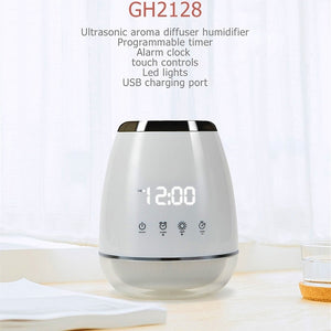 Usb Oil Diffuser Alarm Clock Touch Control Aromatherapy Humidifier Fragrant Aroma Air Purifier