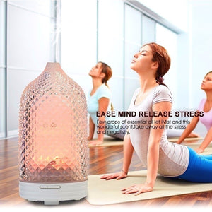 120ml Handmade Glass Ultrasonic Aroma Oil Diffuser With 7 Color Light Aromatherapy Humidifier