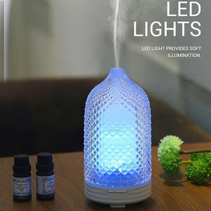 120ml Handmade Glass Ultrasonic Aroma Oil Diffuser With 7 Color Light Aromatherapy Humidifier