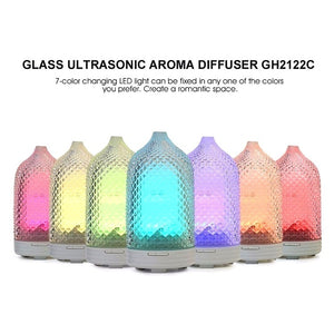 120ml Handmade Glass Ultrasonic Aroma Oil Diffuser With 7 Color Light Aromatherapy Humidifier