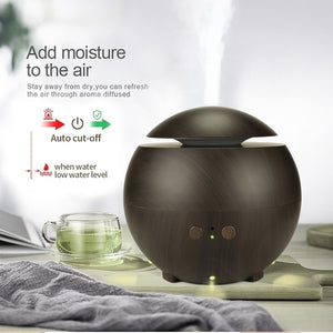 Giahol 600ml Aroma Diffuser Strong Mist Ultrasonic Oil Diffuser Wood Air Humidifier