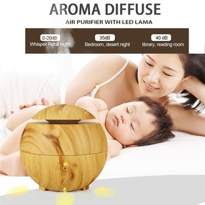 Giahol 600ml Aroma Diffuser Strong Mist Ultrasonic Oil Diffuser Wood Air Humidifier