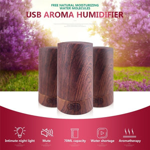 70ml Usb Oil Diffuser Portable Aroma Air Humidifier For Car Office Home