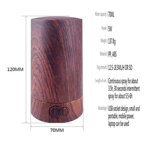 70ml Usb Oil Diffuser Portable Aroma Air Humidifier For Car Office Home