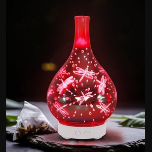100ml 3d Glass Aromatherapy Oil Diffuser Color Change Led Light Essential Oil Aroma Humidifier