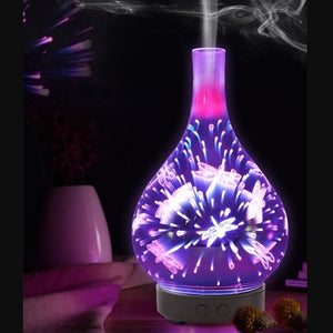 100ml 3d Glass Aromatherapy Oil Diffuser Color Change Led Light Essential Oil Aroma Humidifier