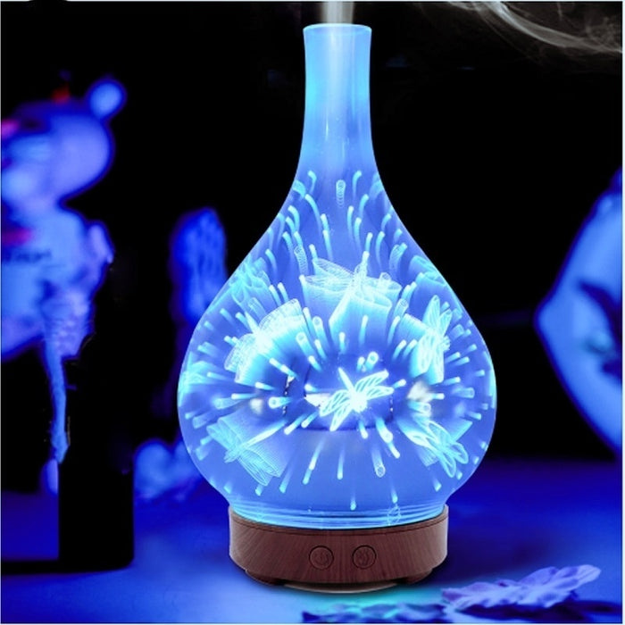 100ml 3d Glass Aromatherapy Oil Diffuser Color Change Led Light Essential Oil Aroma Humidifier