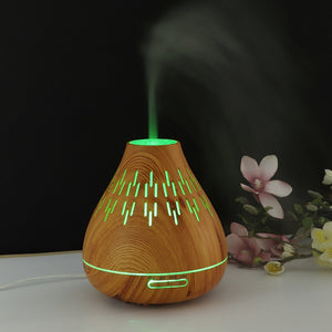 Wood Grain Aromatherapy Oil Diffuser 300ml Color Light Essential Oil Humidifier For Small Room